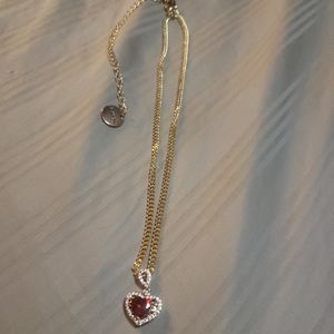 14 kt Gold dipped necklace with heart pendant